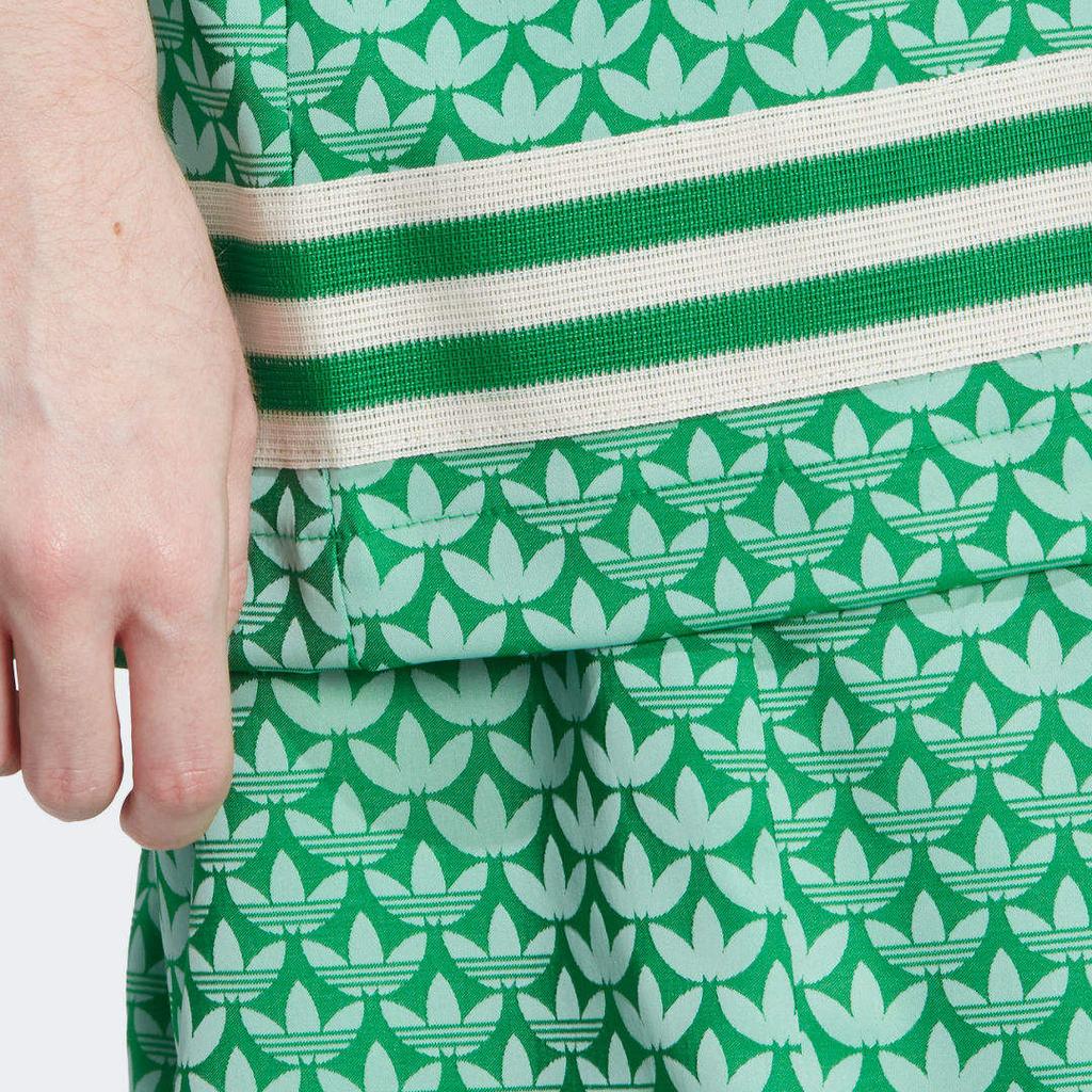 Adidas Originals 70S Logo Allover-Print Locker Lässiges Kurzarmhemd Damenhemden Grün IK7880