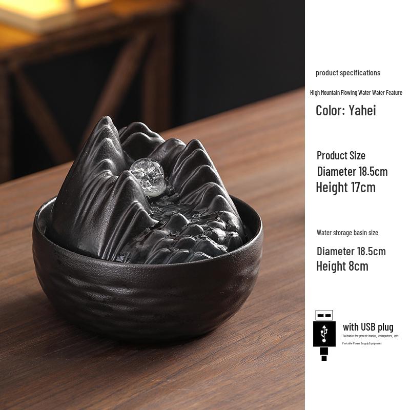 Kolo bohatství Feng Shui: Stolní vodní fontána s tekoucím míčem pro hojnost