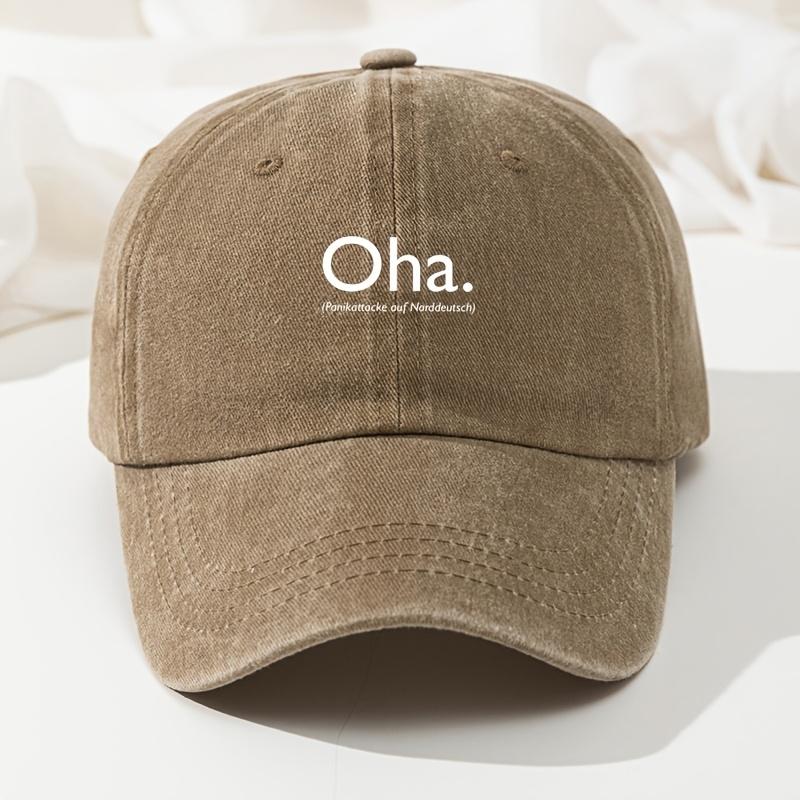 Baseball Cap Retro Washed Cap Oha Printed Baseball Cap Casual Premium Dad Truck Cap Adjustable