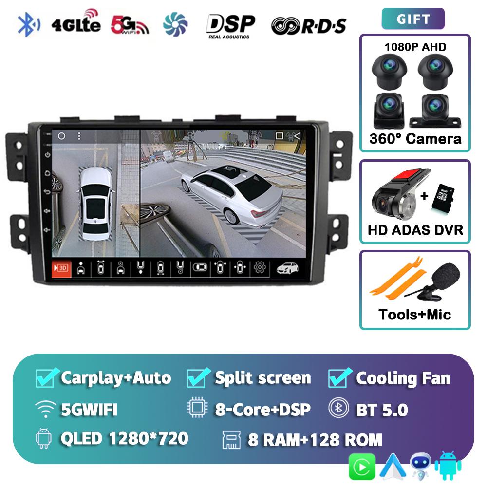 Android 14 Carplay Car Radio For Kia Borrego Mohave 2008 - 2012 Multimedia Video Player Navigation BT Stereo AI Voice 360 Camera