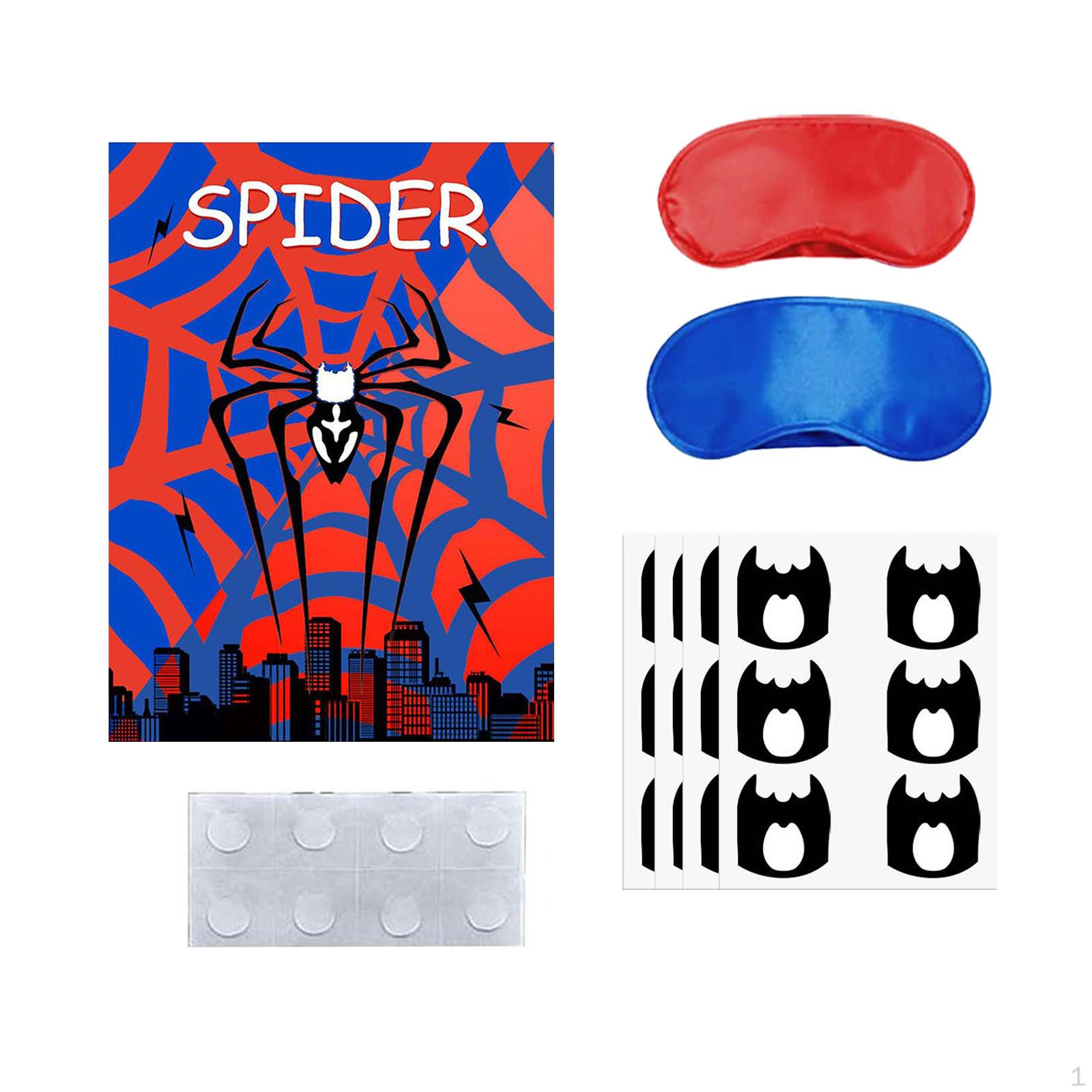 

Pin The Sticker on Spider Web Party Supplies Girls Boys Classroom Games Cartoon Shower