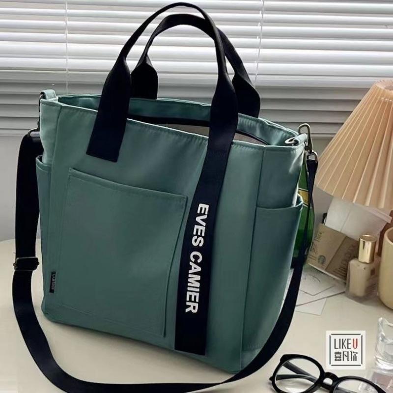 Casual Tote Large Capacity Shoulder Bag Nylon Waterproof Canvas Handbag Simple Fashion Messenger Bags For Schoolgirl
