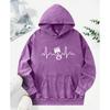Simple Line Pattern   Printing Washed Clothing Fashion  Loose Hoodie Cotton Autumn Hoody Simplicity Unisex