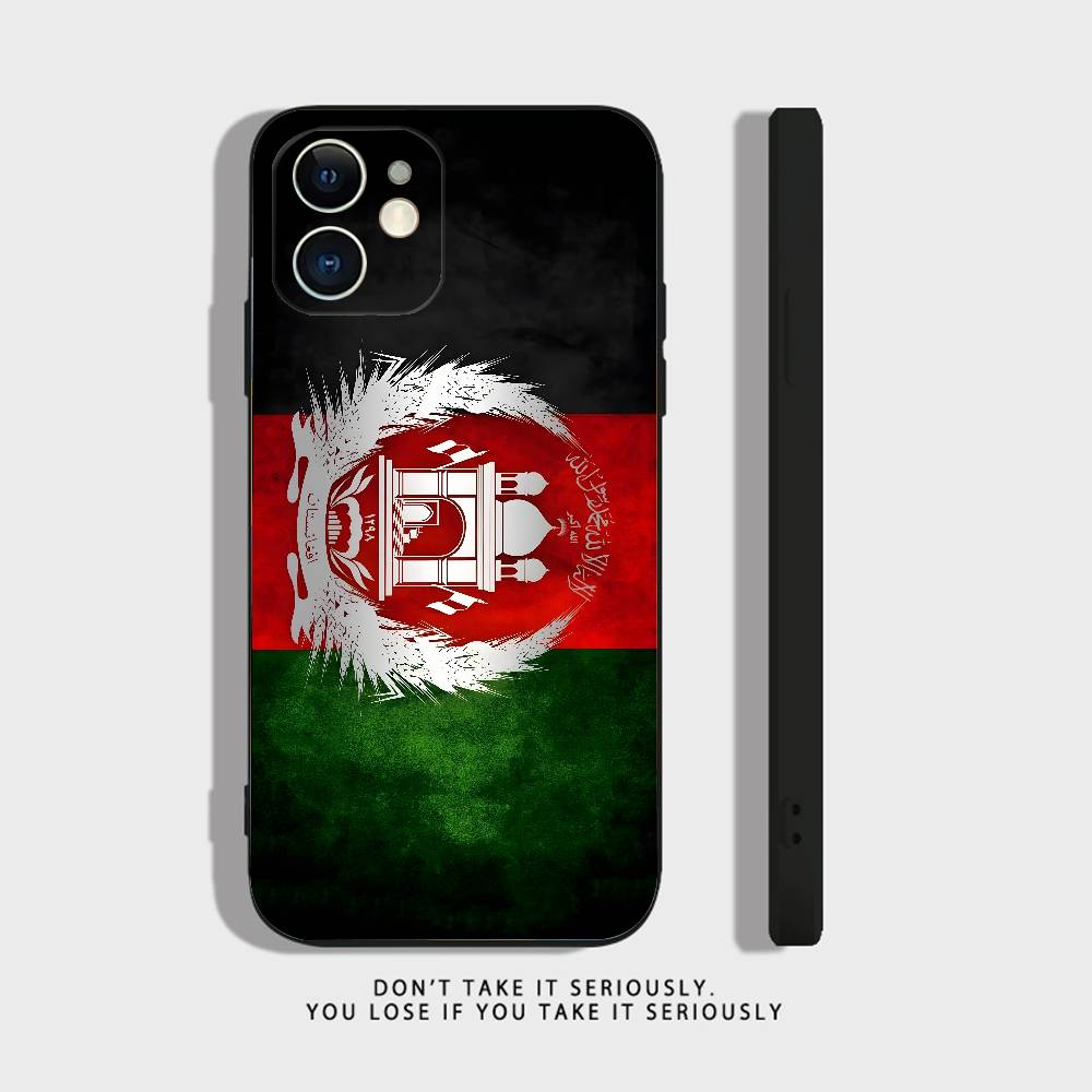 Afghan Afghanistan Flag Phone Case For iPhone 17 16,15,14,13,12,11,Pro,XS,Max,XR,Plus,Mini Soft Silicone Black Shockproof