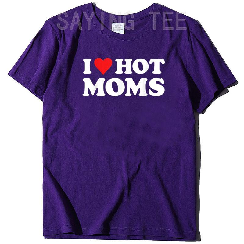 Miluji horké maminky Tričko Vtipné Červené Srdce Láska Maminky Tričko