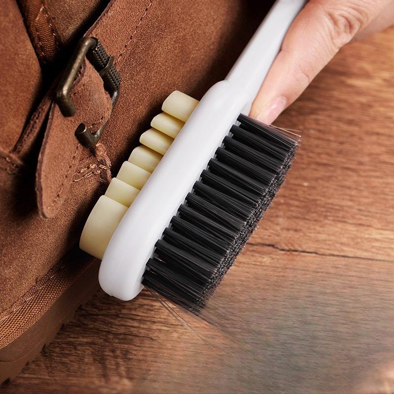 Deer Leather Shoe Brush, Raw Rubber Shoe Cleaning Brush, Suede and Suede Double-sided Cleaning Shoe Brush, Decontamination Rubber Shoe Brush
