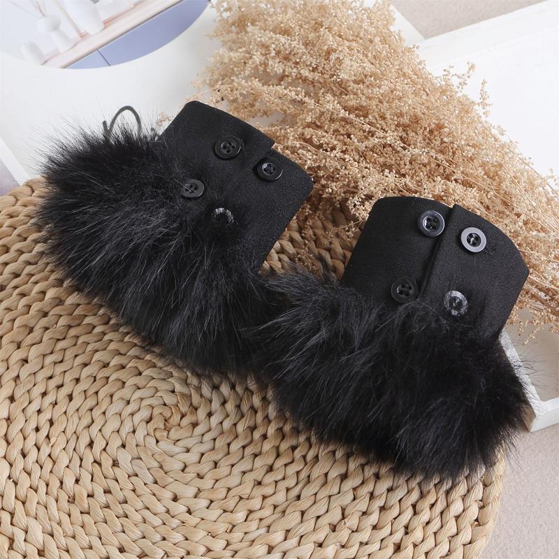 White plush hand decoration wrist cuff furry feather short fake sleeves performance costumes props accessories