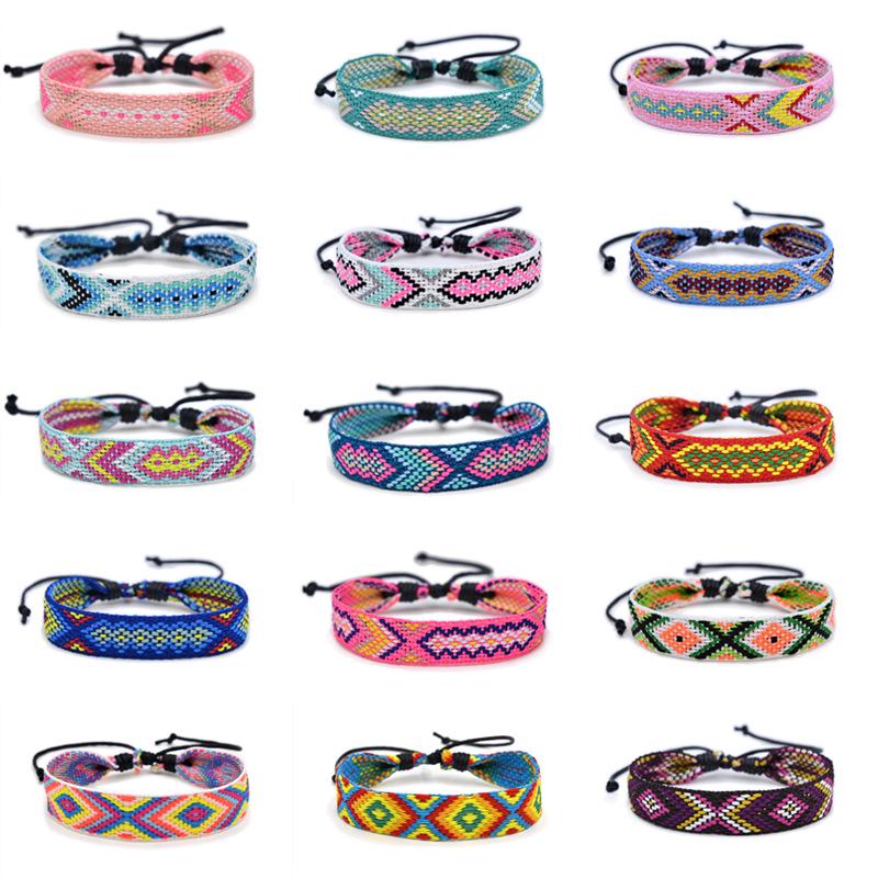 Ethnic Style Handmade Woven Cotton Linen Wristband Bracelet