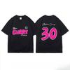 Curry Playoff G7-50 Points Western Champion Commemorative Men's Short-sleeved American Alphabet Print Basketball Sports T-shirt