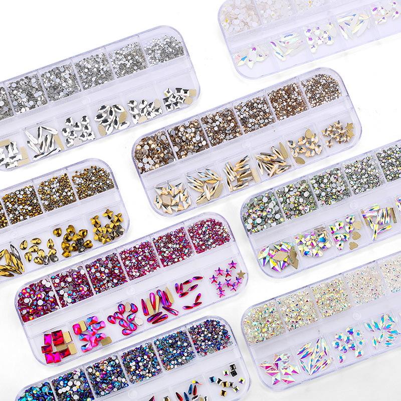 Electroplated Flat-Bottomed Nail Art Jewelry Glass Special-Shaped Rhinestone Set Nail Decoration Diy Jewelry Accessories