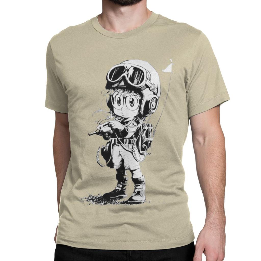 Arale TShirt for Men Women Dr Slump Anime Awesome Pure Cotton Tees Round Collar Short Sleeve T Shirt Birthday Present Clothing