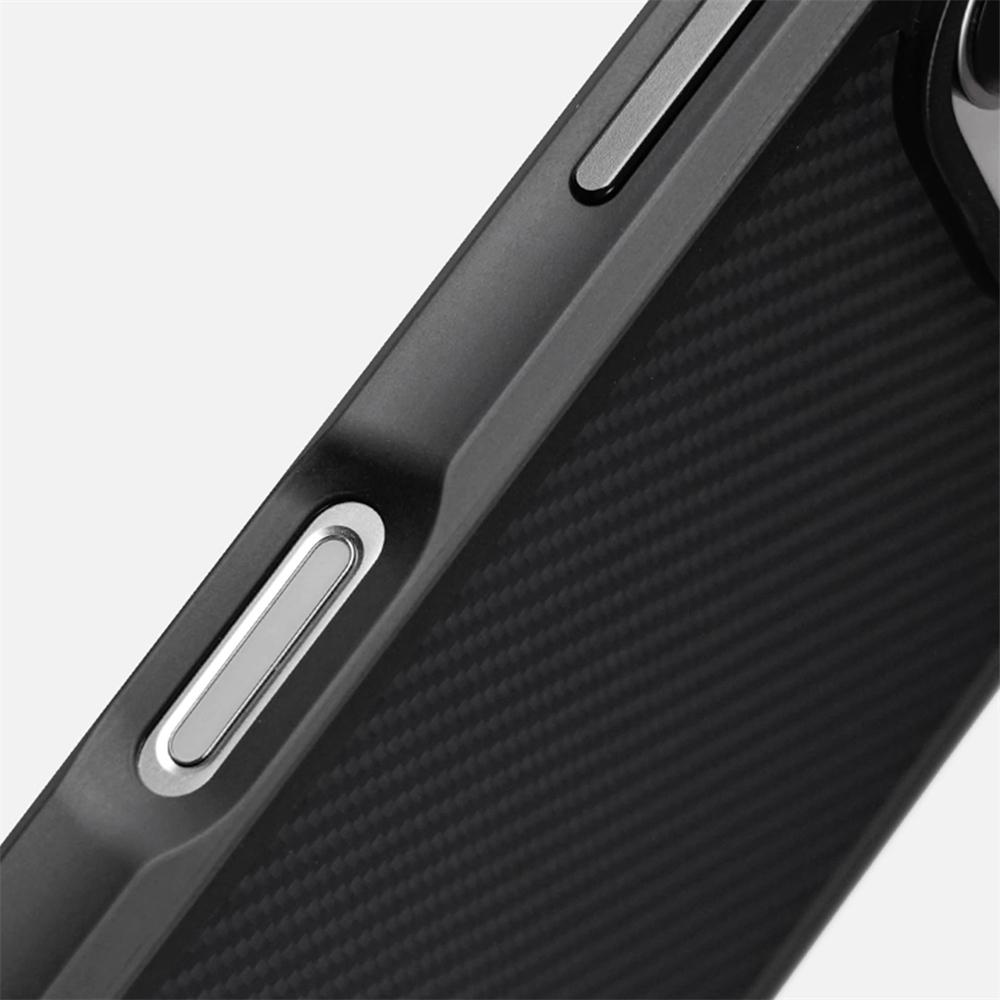 Luxury Carbon Fiber Texture Back Panel Shockproof Armor Case For iPhone 16 Pro Max For Magsafe Magnetic Wireless Charging Cover