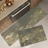 1pcs Waterproof Kitchen Carpet for Floor Oilproof PVC Plaid Kitchen Rug Anti Slip PU Leather Floor Mat Doormat Long Tapete Gray
