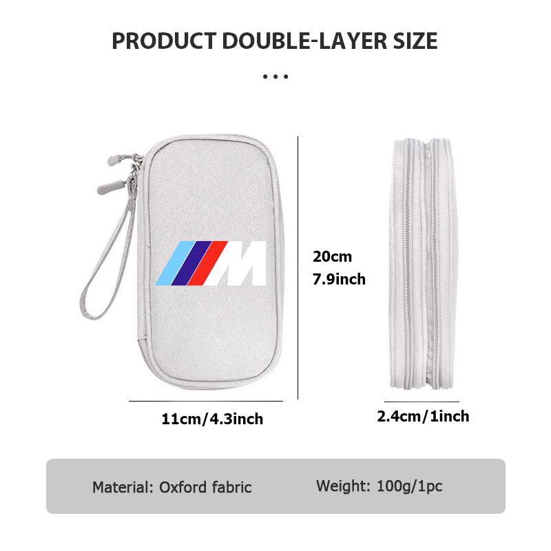 For BMW 3 Car Styling Digital Storage Bag Oxford Cloth Cable Tools Travel Purse For BMW M Sport M2 M3 M4 M5 M6 E46 E90 E60 F10 F20 E87 X3