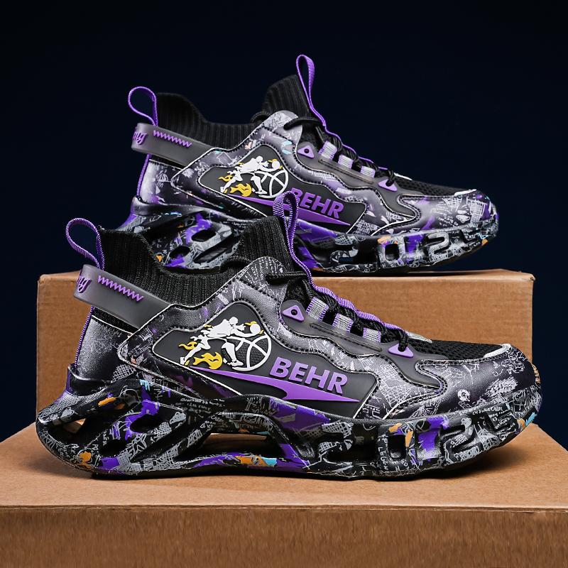 High Street Graffiti Men Sneakers Women Lightweight Blade Running Shoes Comfy Cushioning Sock Sports Walking Shoes Male Footwear