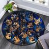 German Shepherd Round Area Rug,Carpet Rug for Living Room Bedroom Sofa Playroom Decor,Non-slip Floor Mat