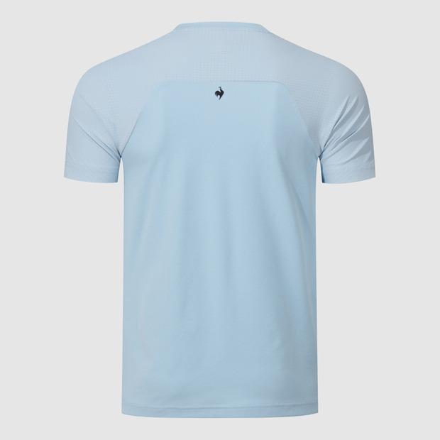 LECOQ Unisex Mesh Hybrid Sorona Cool Regular Fit Short Sleeve T-Shirt - Blue (Qq223Ers42)