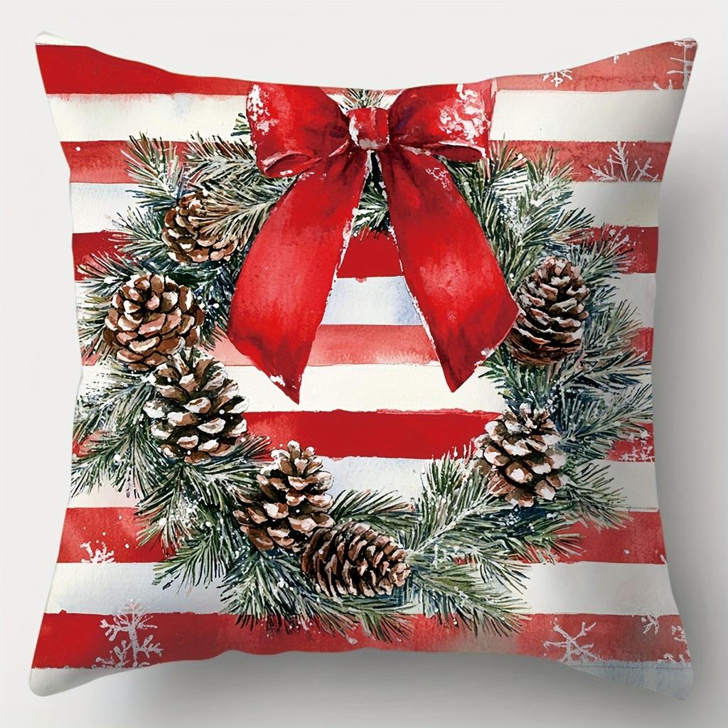 Christmas decoration pillowcase New Year gift Cute Snowman fawn print pillow cover sofa cushion suite home decoration