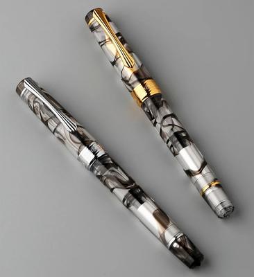 PENBBS 556 Stempelfyllepenn Blad Rund Spiss Stor Kapasitet Gjennomsiktig Akryl Forretningsskriving Gavepenn