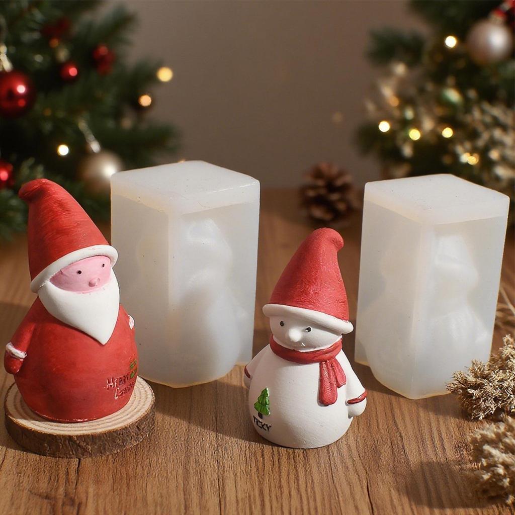 Christmas Molds Santa Claus 3D Mould Non-Stick Candles Christmas Candy Molds For Home Desk Holiday Halloween Craft Soap Casting