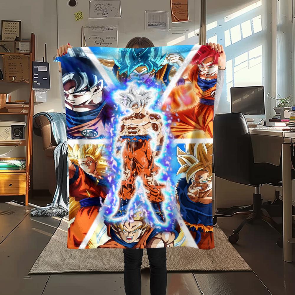 Goku Dragon Ball pattern Flannel Blanket, High quality Comfortable for All Seasons, Home Decor, Warmth and Comfort, Perfect for Gifts.
