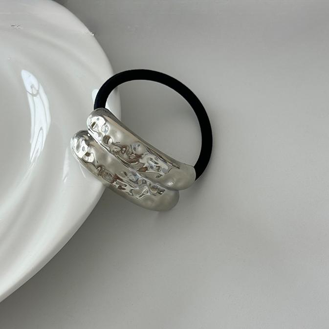 Korean Fashion Metal Irregular Double-Layer Hair Bands Ropes Women Headband Elastic Hairband Ponytail Holder Hair Accessories