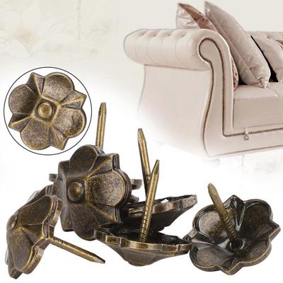 20Pcs Sofa Bubble Nail Vintage Thicken 4-Leaf Clover Pattern Decorative Fasteners 20 X 22mm