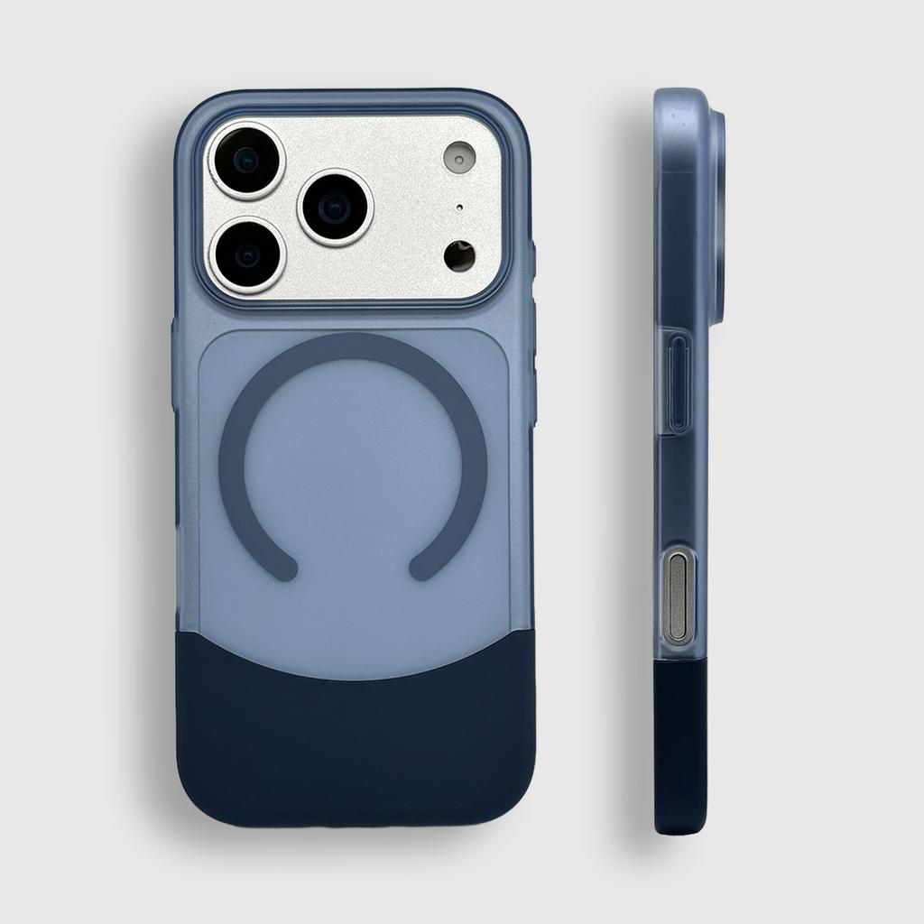 Splicing 2IN1 Magnetic Wireless Charging Case For iPhone 17 16 15 14 13 Pro Max For Magsafe Matte Translucent Hard Couple Cover