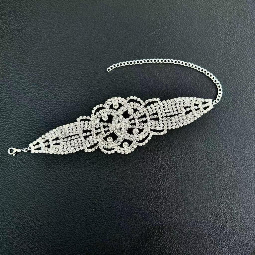 Women's Rhinestone Flower-Shaped Mesh Arm Chain Jewelry