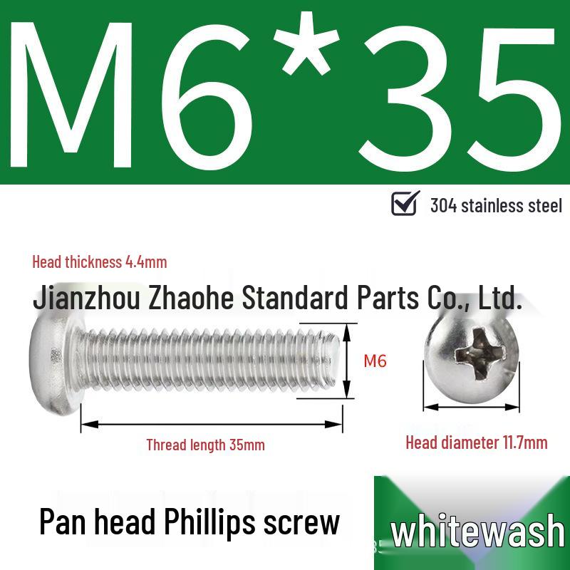 304 Stainless Steel Phillips Pan Head Machine Screw