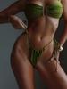 1011 European and American Style Sexy Lace-up Bikini Swimsuit Women's Split Tube Top High Elastic and Thin Explosion