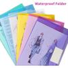 11 Pack Plastic Poly Filing Envelopes, Clear Document Folders US Letter A4 Size File Envelopes with Label Pocket & Paste Button for School Home Work