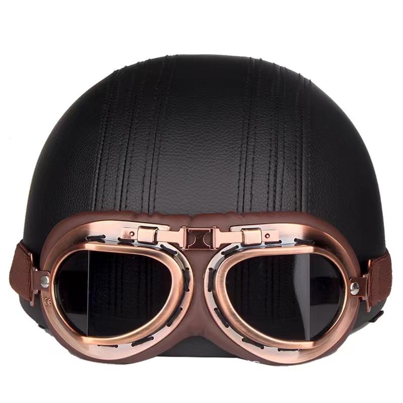 Vintage Goggles Harley Style Silver Frame Copper Motorcycle Windproof Protective Eyewear Retro Goggles For Karting Riding And Biking