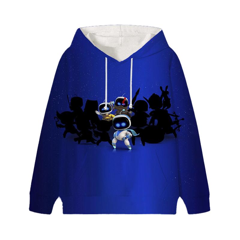 Astro Bot Hoodies Baby Unisex Cartoon Print Long Sleeve Tops Astronaut Toddler Boys Girls Casual Sweatshirts Outfits
