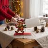 Solid Wood Paper Holder Christmas Wooden Napkin Holder Santa Snowman Reindeer Tabletop Tissue Reusable Holiday Kitchen Accessory Stand with