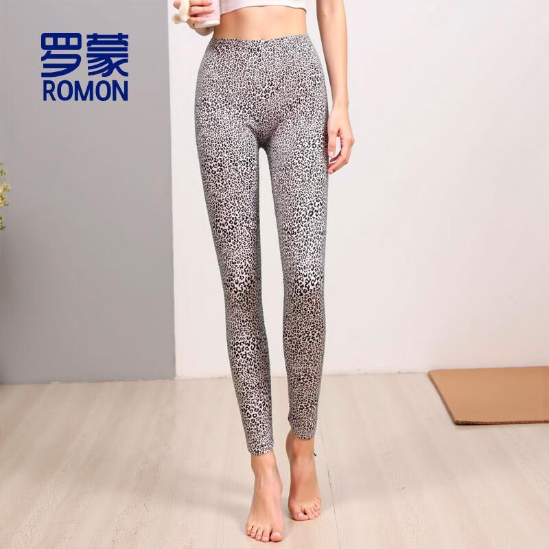 ROMON Women's High-Waist Leopard Print Shark Leggings
