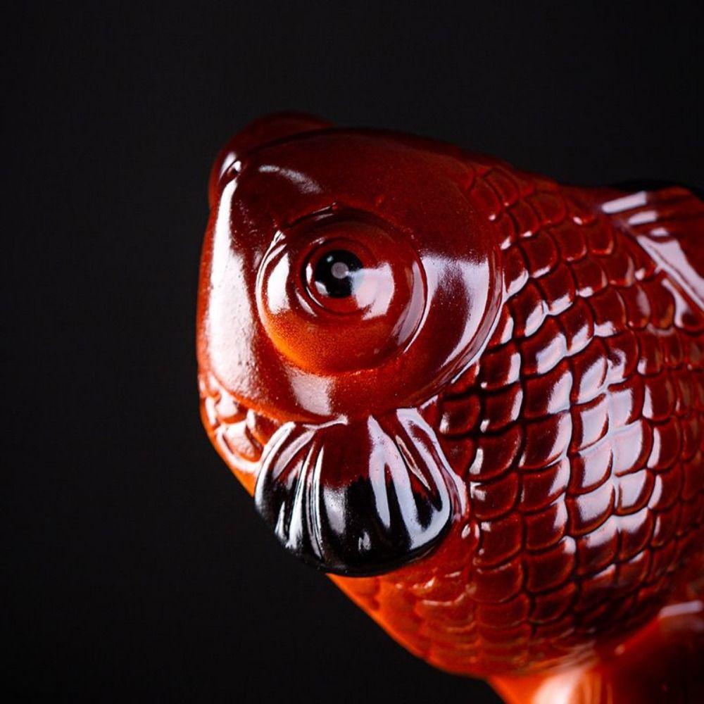 Cute Fish Sculpture Small Ceramic Fish Ornament Creative Goldfish Tea Pet  Tea Tray Decor