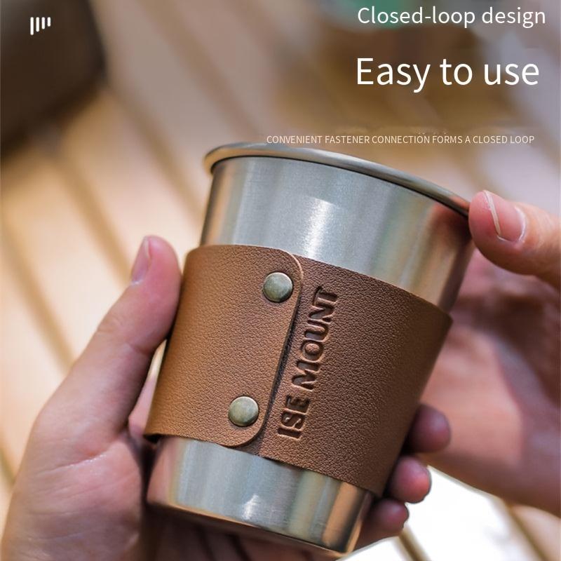 8 Pieces Outdoor Stainless Steel Cup Cup Cover Water Cup Heat Insulation Cover Anti-scald High Temperature Resistant Cup Cover