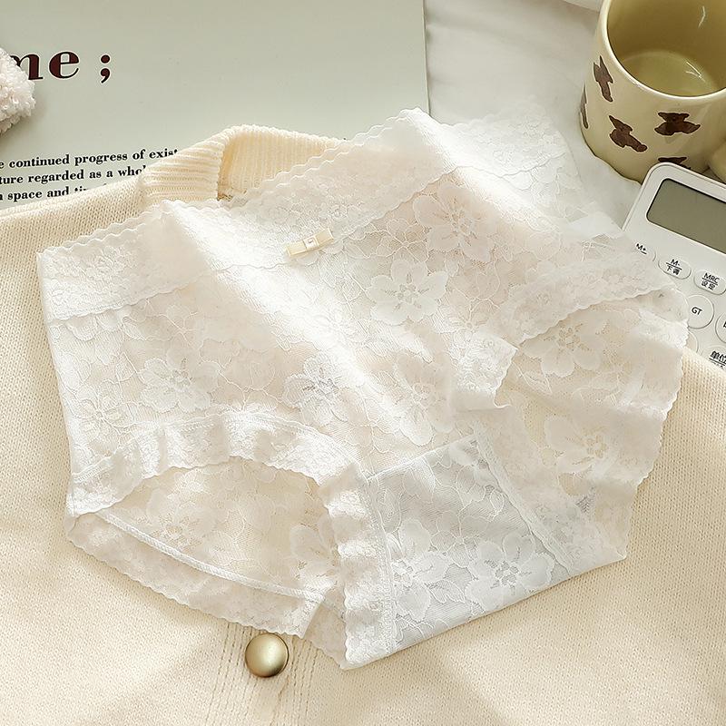 Women's French Mesh Jacquard Lace Panties: Lightweight, Breathable, Comfortable for Spring/Summer