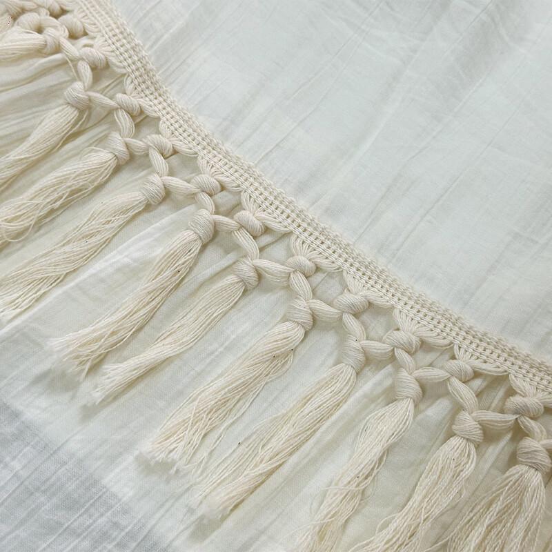 Boho Tassel Tie-Waist Midi Strap Dress