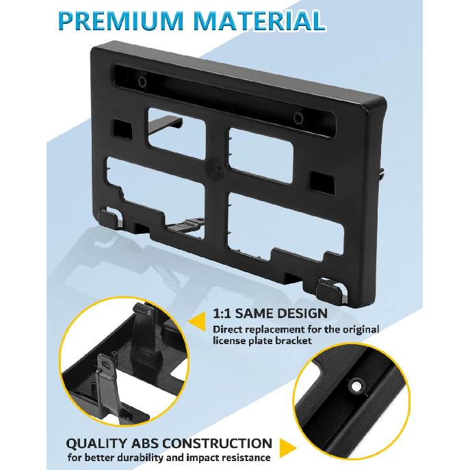 Front License Plate Frame for Ford Ranger 2019 2020 2021 2022 2023 NO Drill Front Bumper License Plate Holder Mounting Bracket Replace # KB3Z17A385A