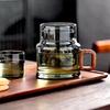 400ml Wiederverwendbare Hitzebeständige Glas-Teetasse mit Infuser-Filter und Holzgriff Büro-Teetrennbecher Blumen-Teetassen