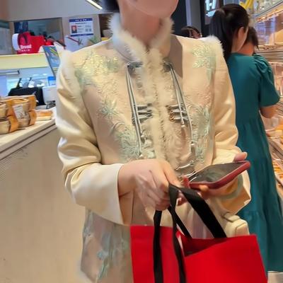 Damen Winter Retro Chinesischer Stil Plüsch geknöpft Weste