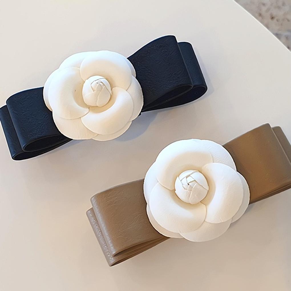 Women's Daily Camellia Leather Hairpin Hairpin