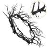 Halloween Wreath Black Twig Garland Fake Branch Decor Artificial Door Wreath Hanging Nament Front Door Garlands Festive Party