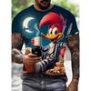 Men's Cartoon Anime Style Pattern 3D Print Round Neck Short Sleeve T-shirt,Casual Summer T-shirt,Suitable for Daily Wear And