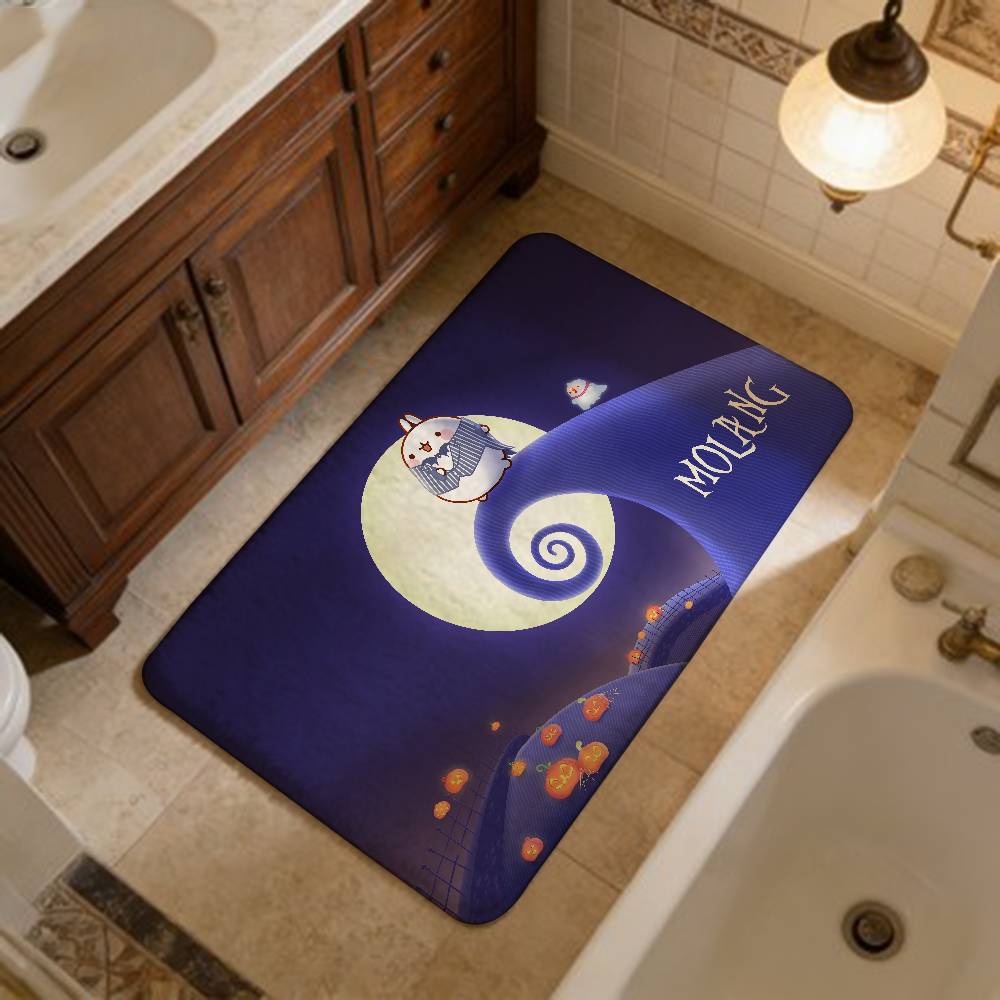 

Cute Rabbit M-molang Bathroom Mat Anti-slip Absorb Water Long Strip Cushion Bedroon Mat Welcome Doormat 40x60cm