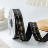 Gold-embossed Heart Pattern Ribbon, Valentine's Day Proposal Ribbon Gift, Baking Flower Packaging Ribbon, Bouquet Satin Ribbon