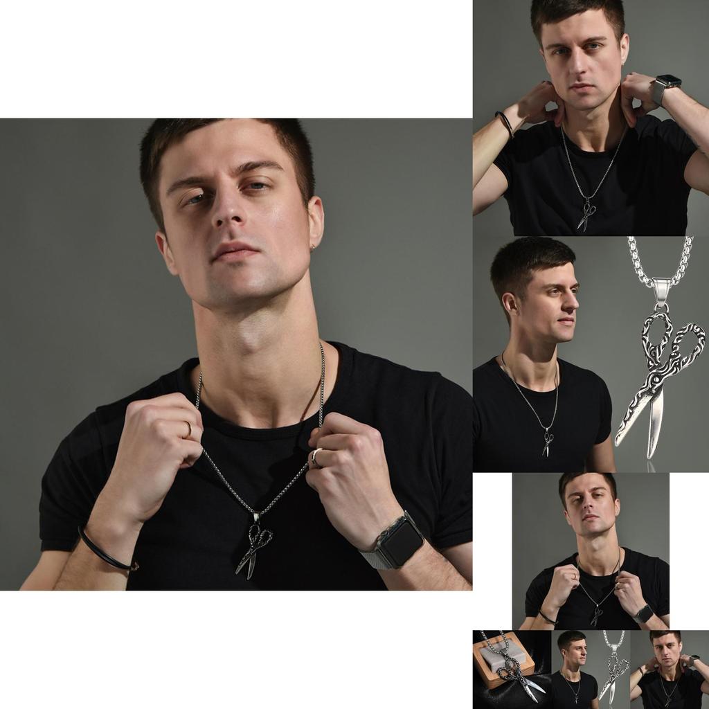 Retro Scissor Pendant Necklace For Men And Women In Stylish Hip Hop Design
