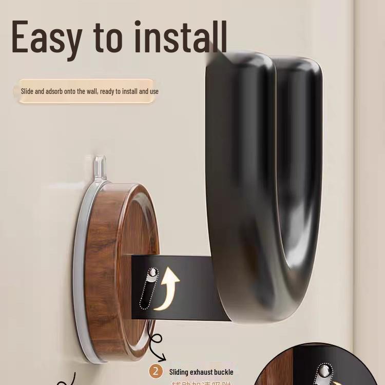 U-Shaped Suction Cup Slipper & Hook Wall Rack - No-Drill, Bathroom & Kitchen Storage Solution.